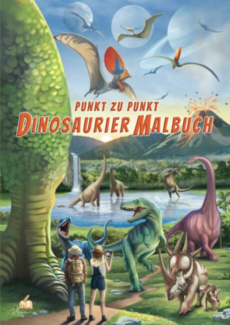 Punkt zu Punkt Dinosaurier Malbuch